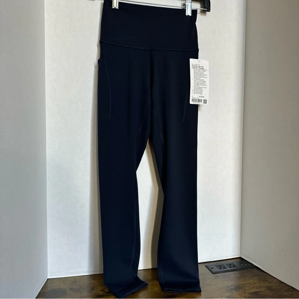 Lululemon Leggings Wunder Train HR Tight 25” Size 4 Pockets True Navy NWT - Picture 1 of 8